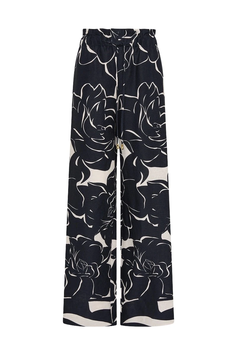 Carla-Zampatti-Celestial-Petals-Linen-Tie-Waist-Pant86274_nobg Carla Zampatti Pants