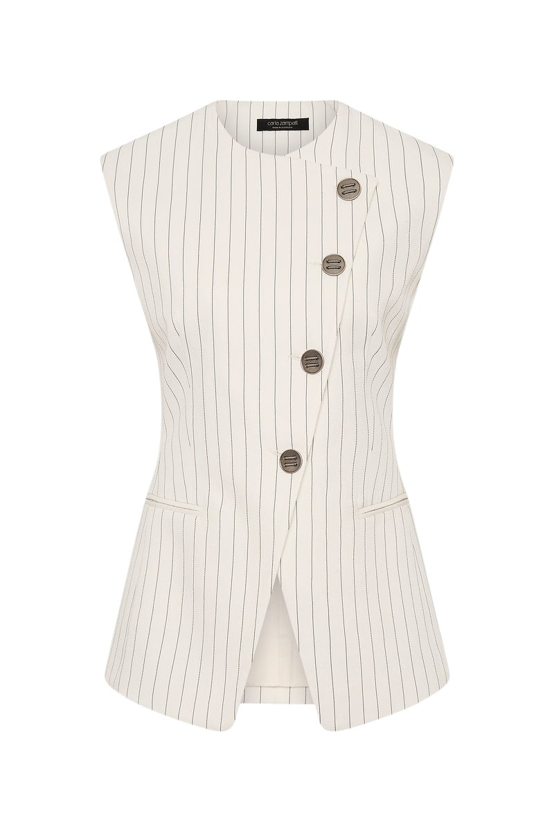 Carla-Zampatti-Ivory-Pinstripe-Linen-Asymmetric-Vest93507_nobg Carla Zampatti Jackets