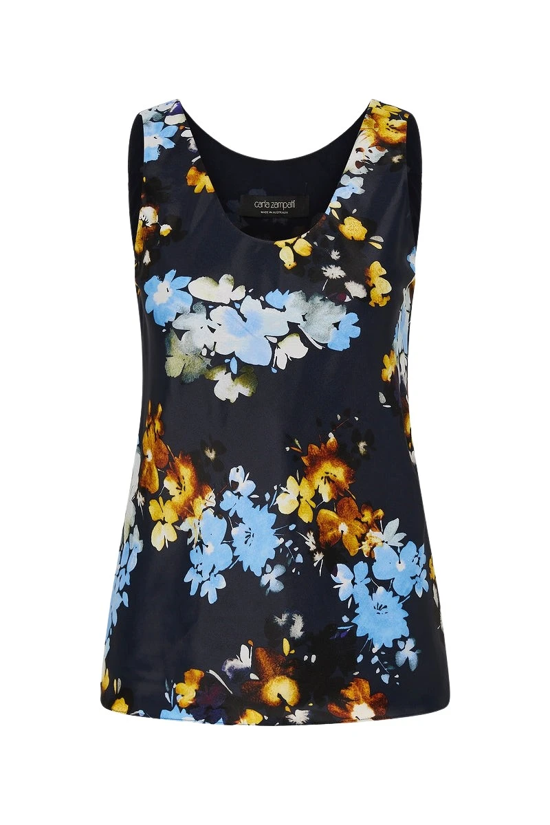 Carla-Zampatti-Midnight-Botanica-Viscose-Twill-Scoop-Neck-Cami90249_nobg Carla Zampatti Tops