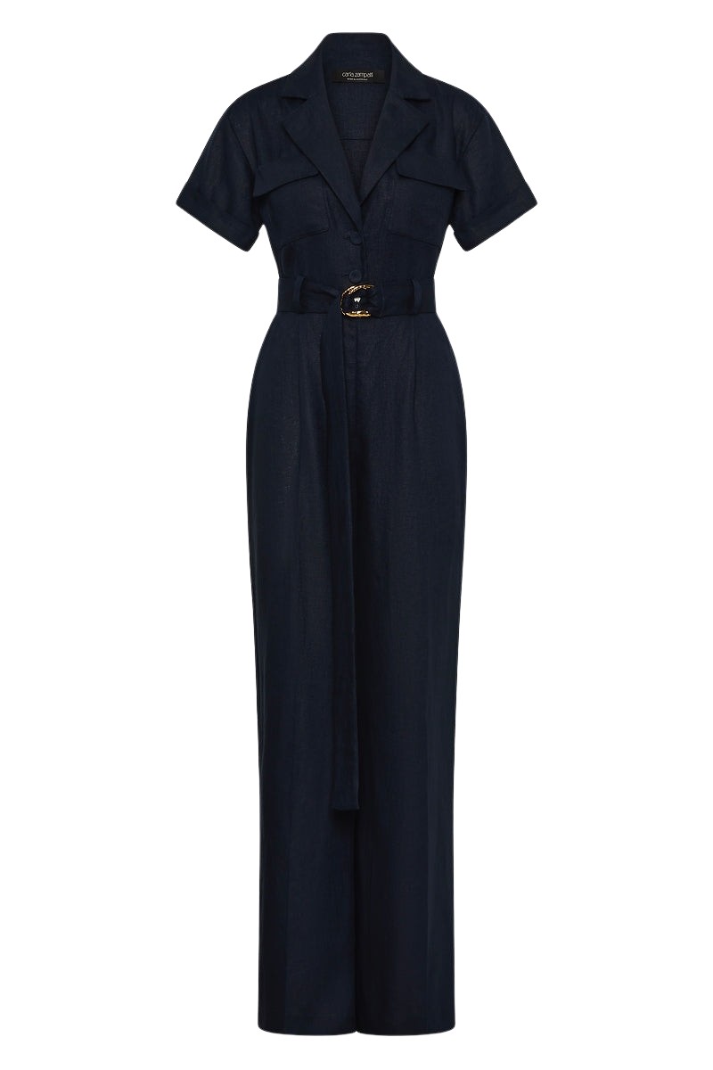Carla-Zampatti-Navy-Linen-Utility-Belted-Jumpsuit72834_nobg Carla Zampatti Jumpsuit