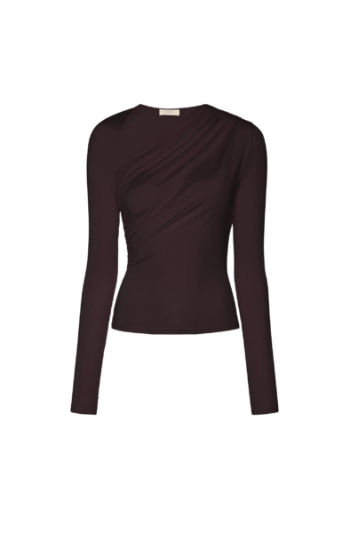 Lapointe Jersey Asymmetrical Ruched Top