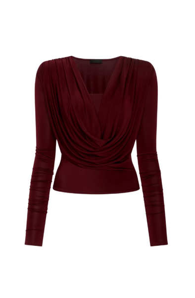 Lapointe Jersey Cowl Neck Bandeau Top