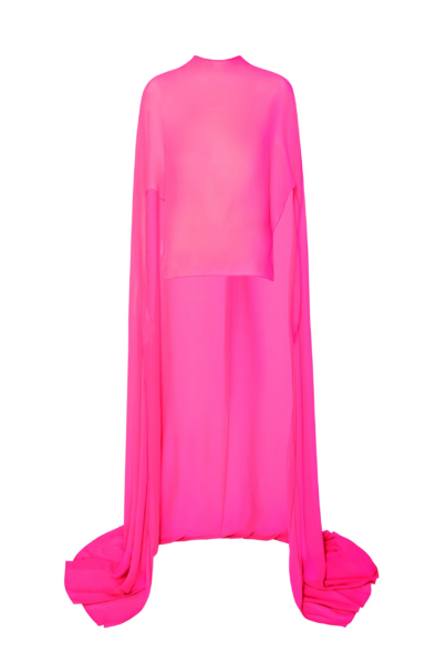 Lapointe Lightweight Georgette High Low Scarf Cape Top