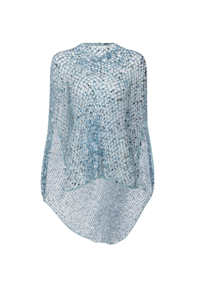 Lapointe Net Mesh Sequin Oversized Cape Tee