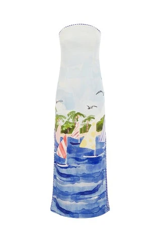Leo-Lin-Ava79577_nobg Leo Lin Multicolour Dresses Sailing ships scatter across a soft canvas