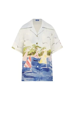Leo-Lin-Casey25538_nobg Leo Lin Multicolour Tops Sailing ships scatter across a soft canvas