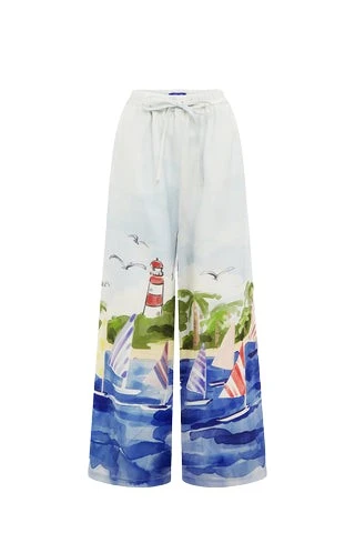 Leo-Lin-Jamie99189_nobg Leo Lin Multicolour Pants Sailing ships scatter across a soft canvas