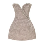 Marmar Halim Front Cut Short Stone Dress Dresses Marmar Halim Front Cut Short Stone Dress Dresses
