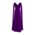 Marmar Halim Hand -Pleated Long Sleeves Georgette Chiffon Gown Gowns Marmar Halim Hand -Pleated Long Sleeves Georgette Chiffon Gown Gowns