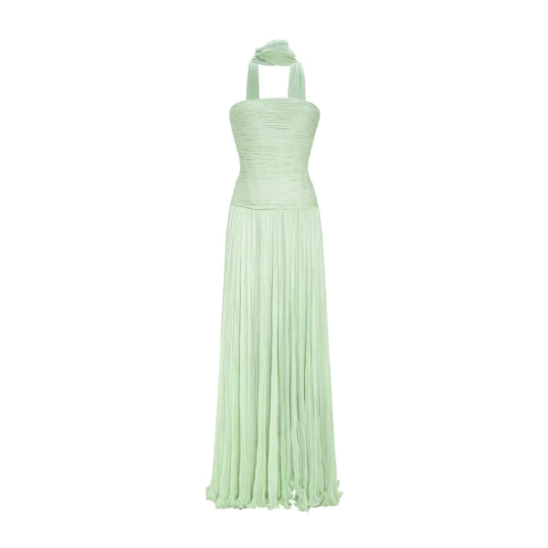 Marmar Halim Hand Pleated Silk Georgette Gown Gowns