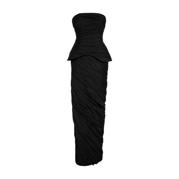 Marmar Halim Hand Pleated Taffeta-Silk Gown Gowns