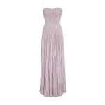 Marmar Halim Pleated Foil Fabric Silk Gown Gowns