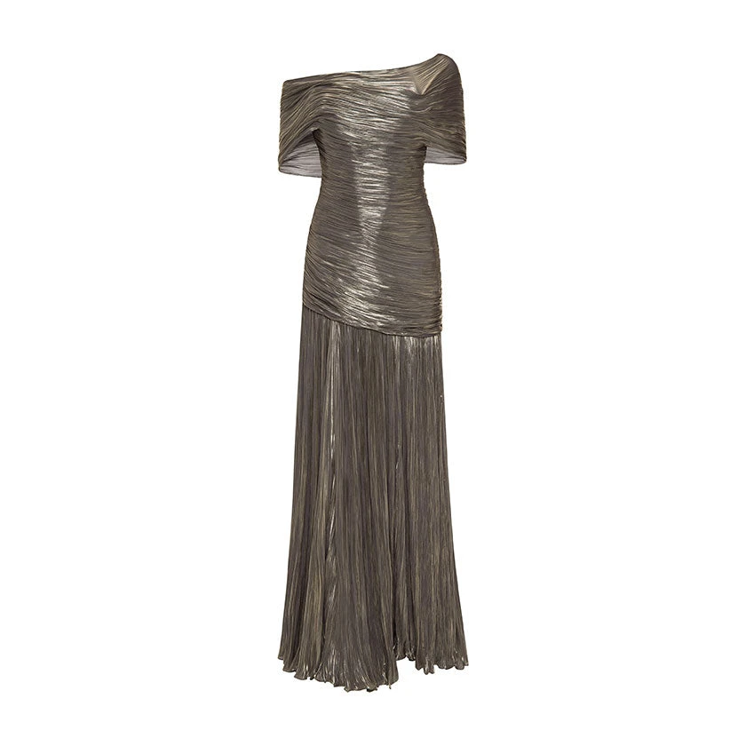 Marmar Halim Pleated Off-Shoulder With Fish Tail Dress Dresses Marmar Halim Pleated Off-Shoulder With Fish Tail Dress Dresses