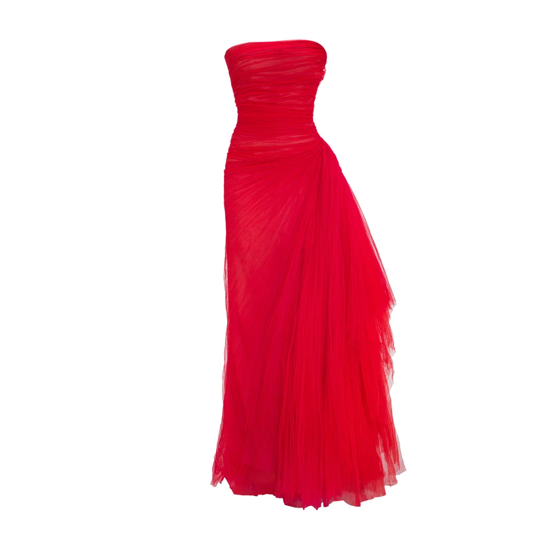 Marmar Halim Side Tail Pleated Tulle Gown Gowns Marmar Halim Side Tail Pleated Tulle Gown Gowns