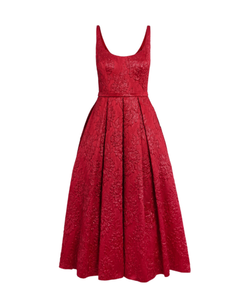 Asher Midi Dress in Crimson
