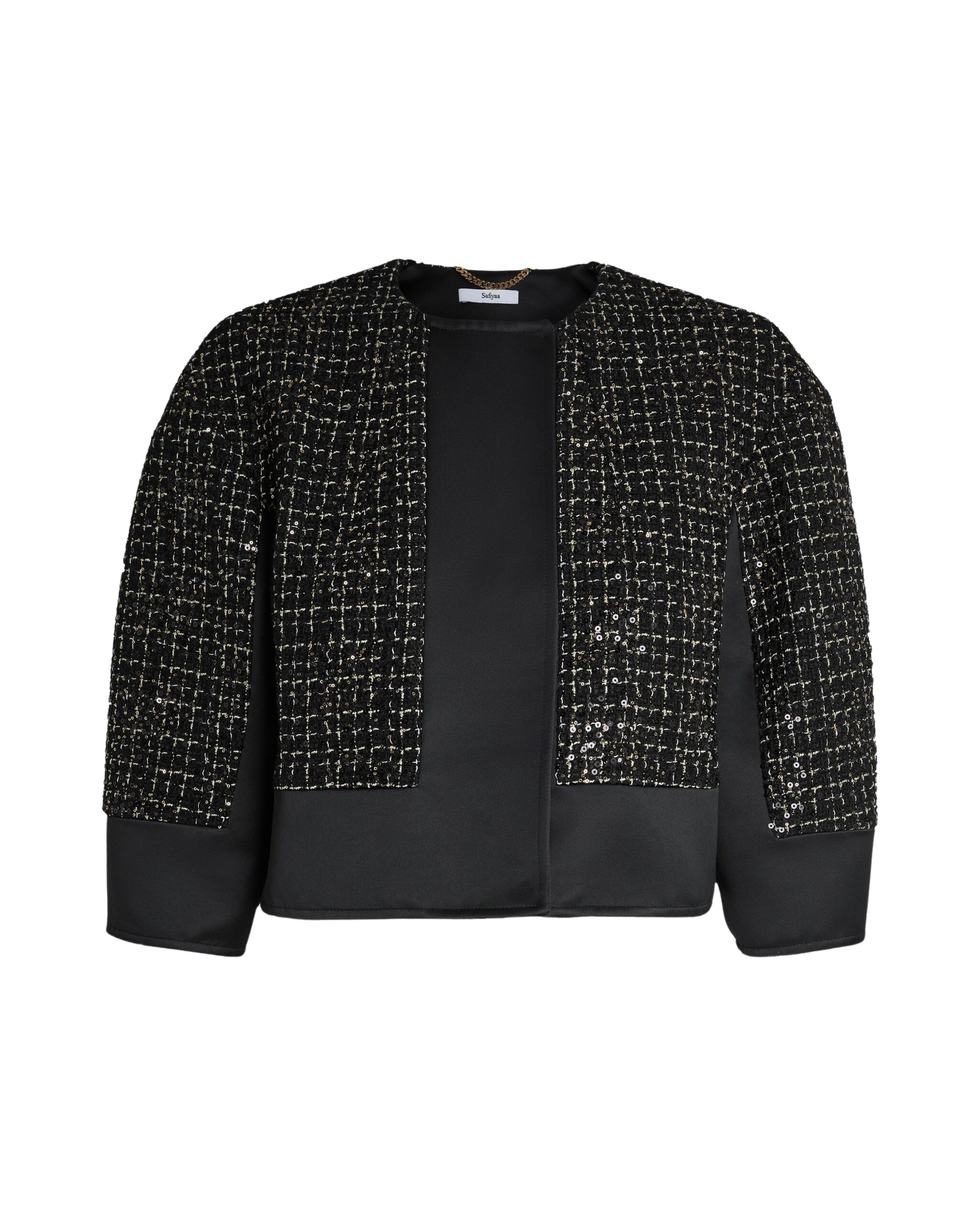 Safiyaa-Chaya-Jacket-in-Black-on-Black-Gold-Coveti-scaled36767_nobg Chaya Jacket in Black on Black & Gold - Image 1