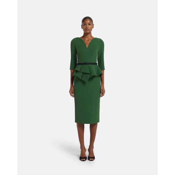 Dion Top in Moss Green with Black Embellishment - Image 5