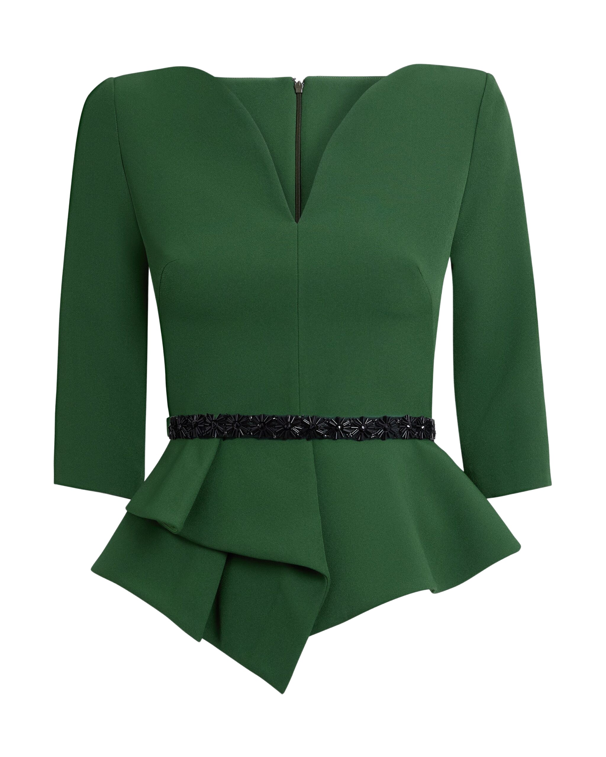 Safiyaa-Dion-Top-in-Moss-Green-with-Black-Embellishment-Coveti-scaled32540_nobg Dion Top in Moss Green with Black Embellishment - Image 1