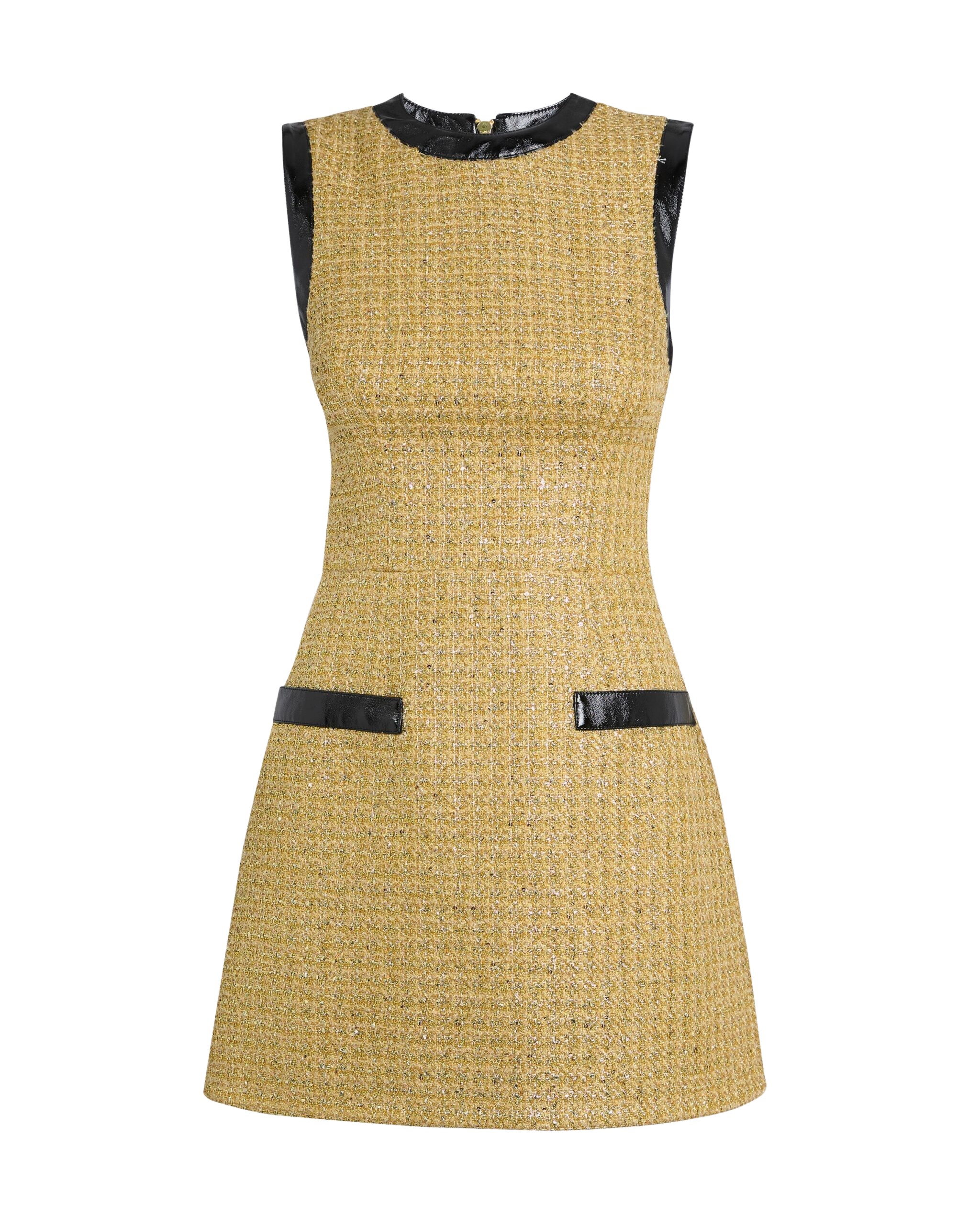 Safiyaa-Hailey-Short-Dress-in-Yellow-Gold-Coveti-scaled31939_nobg Hailey Short Dress in Yellow Gold - Image 1