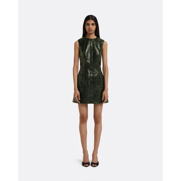 Hunter Mini Dress in Collard Green - Image 2