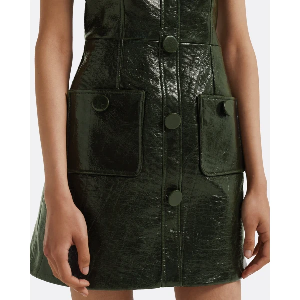 Hunter Mini Dress in Collard Green - Image 4