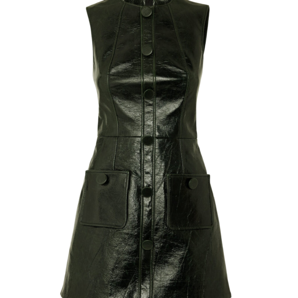Hunter Mini Dress in Collard Green