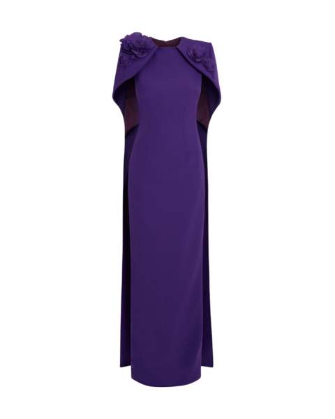 Lennox Long Dress in Pansy with Pansy Embellishment