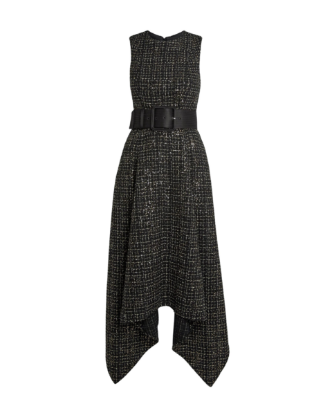 Okimi Dress in Black & Gold