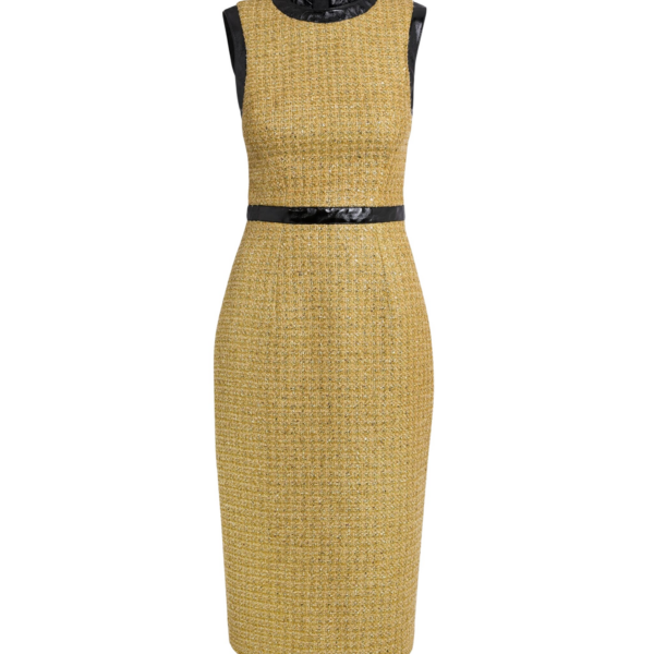 Peyton Midi Dress in Yellow Gold