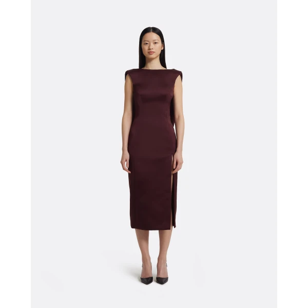 Rika Midi Dress in Wine - Image 2