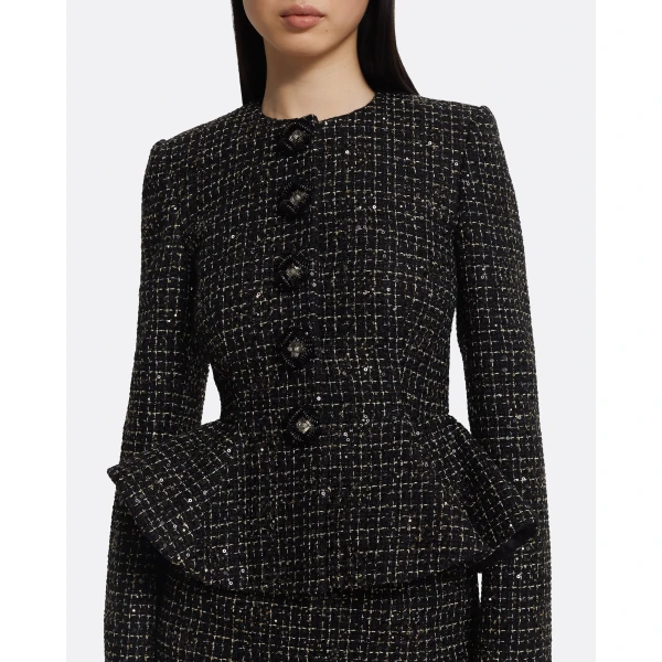 Tomomi Jacket in Black & Gold with Black Pearl - Image 5