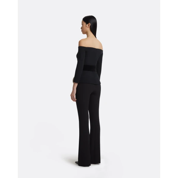 Yuka Top in Ivory On Black - Image 4