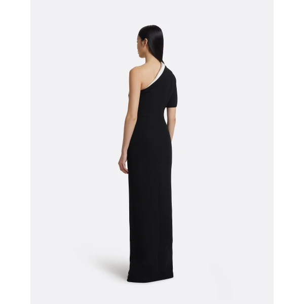 Yume Long Dress in Ivory on Black - Image 3
