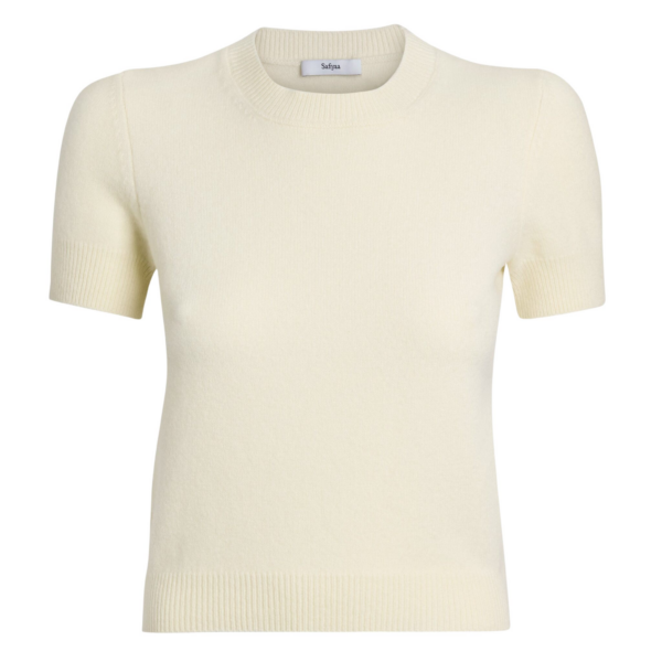 Zade Knitted T-Shirt in Ivory