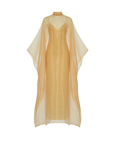 Taller Marmo feather dress – couture inspired evening gown available at Luxury Shoes 