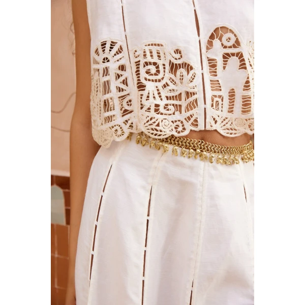 Alemais Rosemary Embroidered Skirt