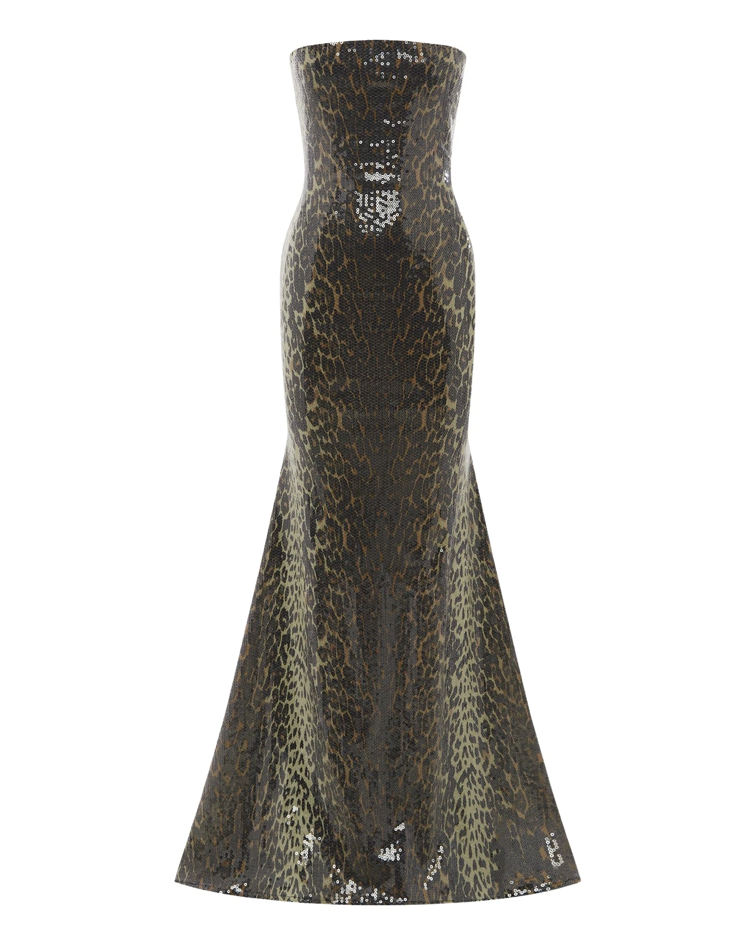 Alex Perry strapless gown in sequin stretch mesh, a sculptural red-carpet evening column