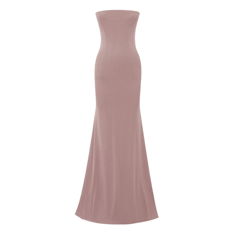Alex Perry strapless gown in stretch mesh, a corseted red-carpet evening column