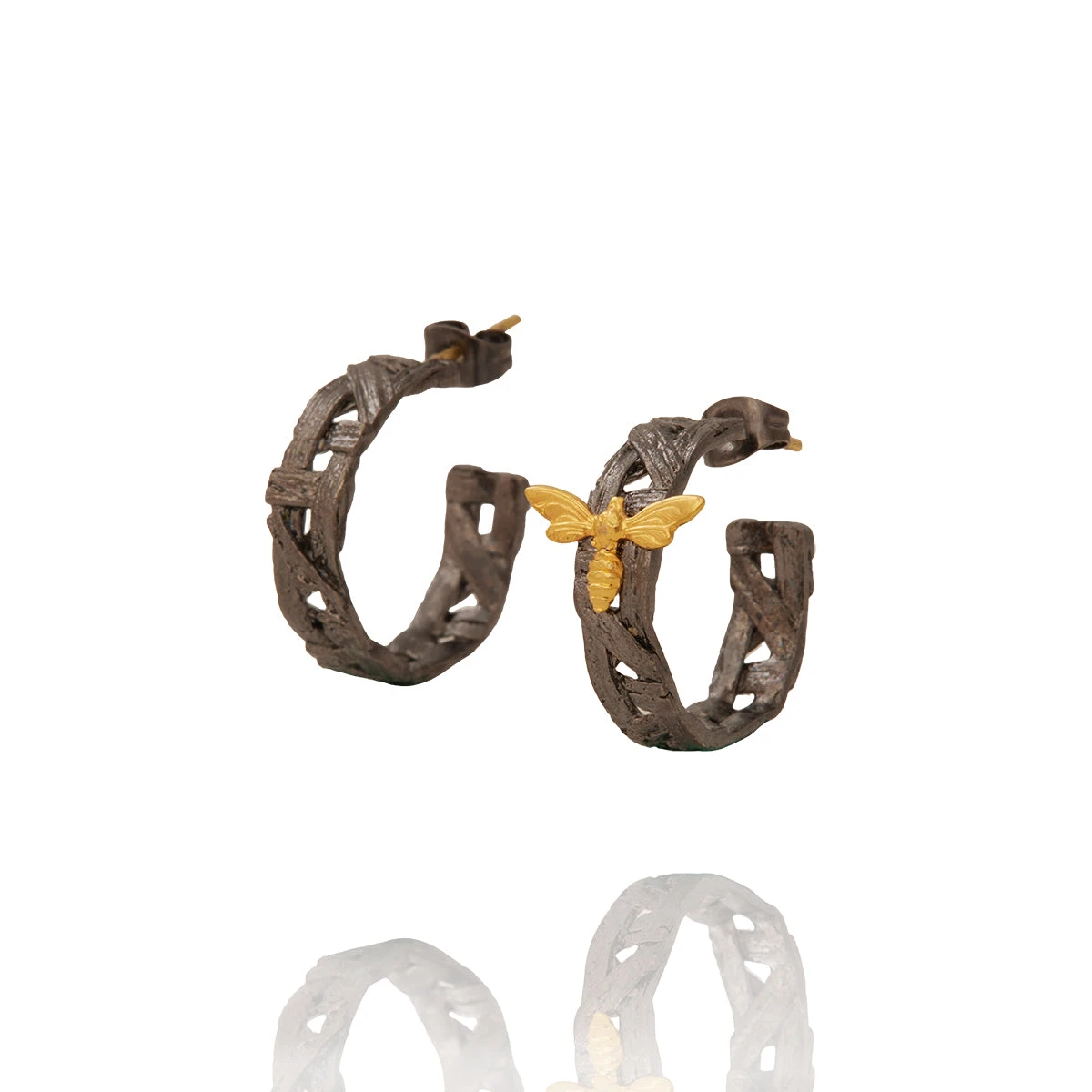 Alexandra Hakim Black Khaizaran Bee Hoops designer jewelry designer jewelry