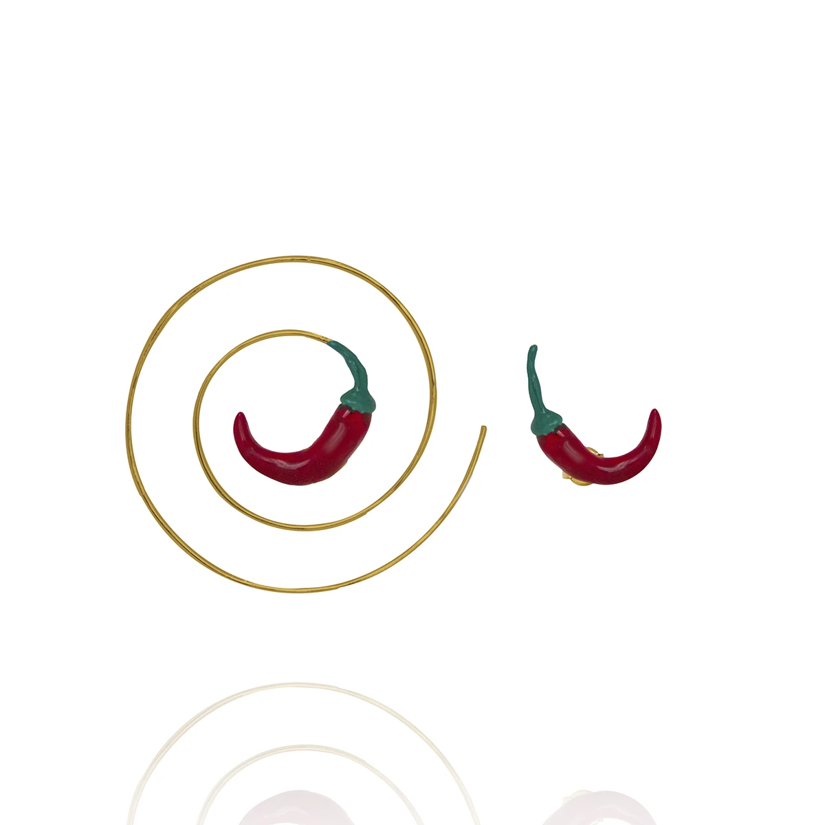 Alexandra Hakim Golden Spiral Chili Earrings designer jewelry designer jewelry