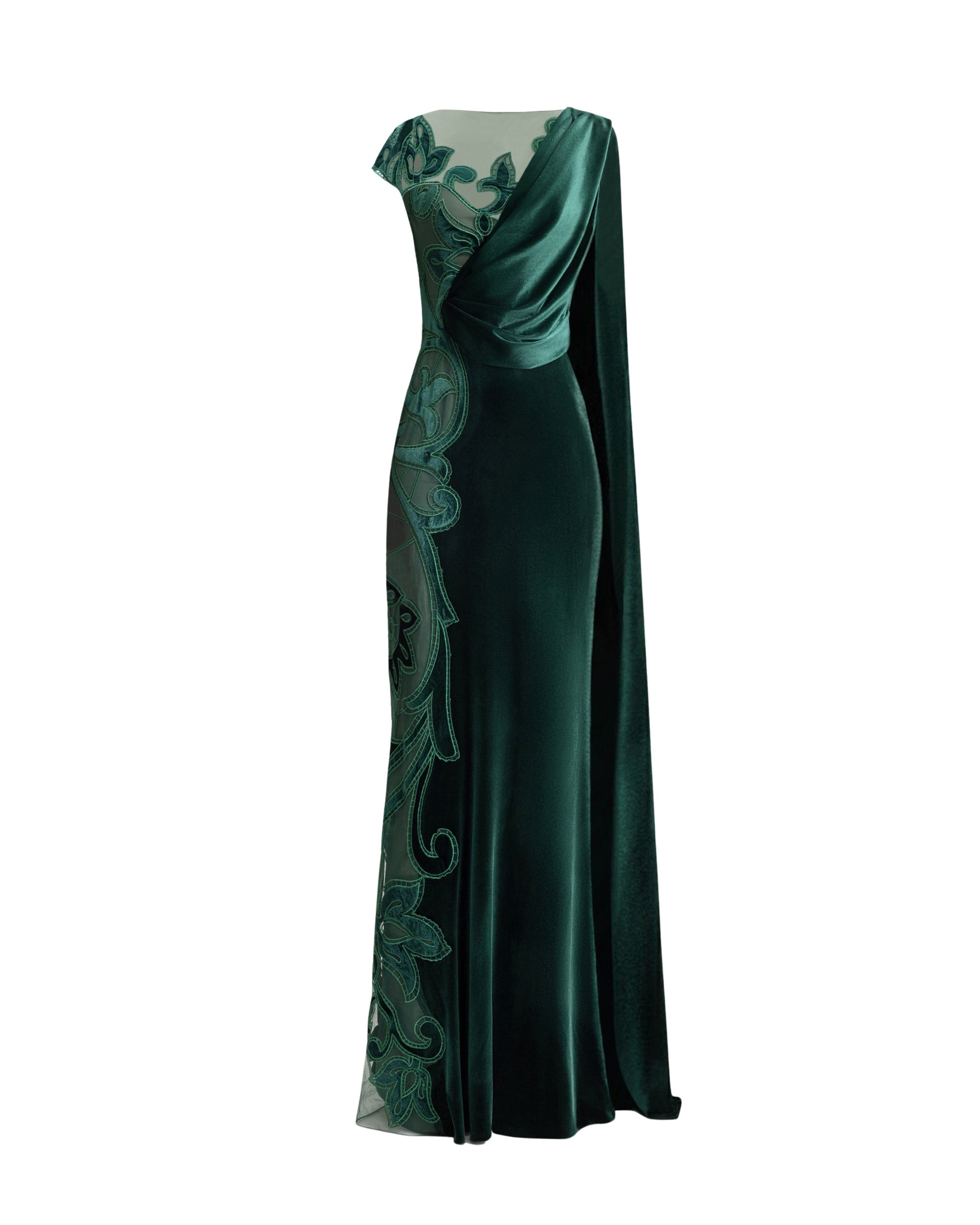 Gemy-Maalouf-Asymmetrical-Draped-Embroidered-Velvet-Dress-coveti37396_nobg Gemy Maalouf Gowns