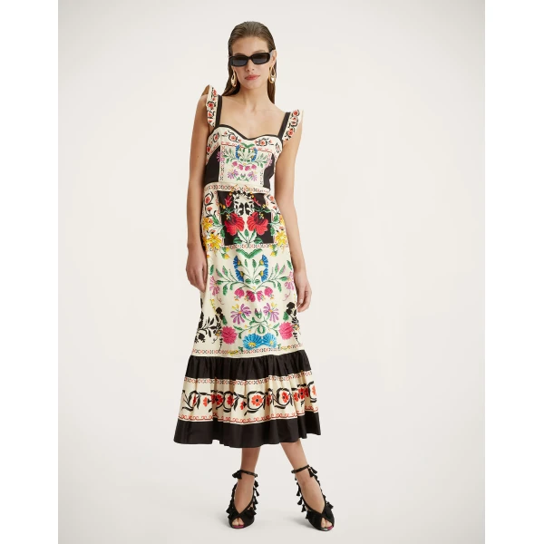 La DoubleJ Gingerbread Dress Plaza Placée Ivory in Flat Cotton Stretch - Dresses - Milanese Maximalist Fashion at Luxury Shoes 
