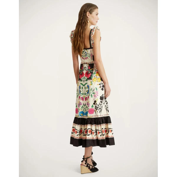La DoubleJ Gingerbread Dress Plaza Placée Ivory in Flat Cotton Stretch - Dresses - Milanese Maximalist Fashion at Luxury Shoes 