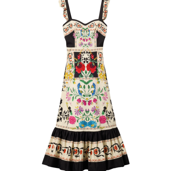 La DoubleJ Gingerbread Dress Plaza Placée Ivory in Flat Cotton Stretch - Dresses - Milanese Maximalist Fashion at Luxury Shoes 