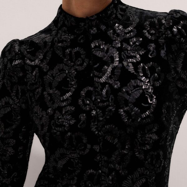 Sequin Velour – luxury British Black in Me and Em exclusively at Luxury Shoes 