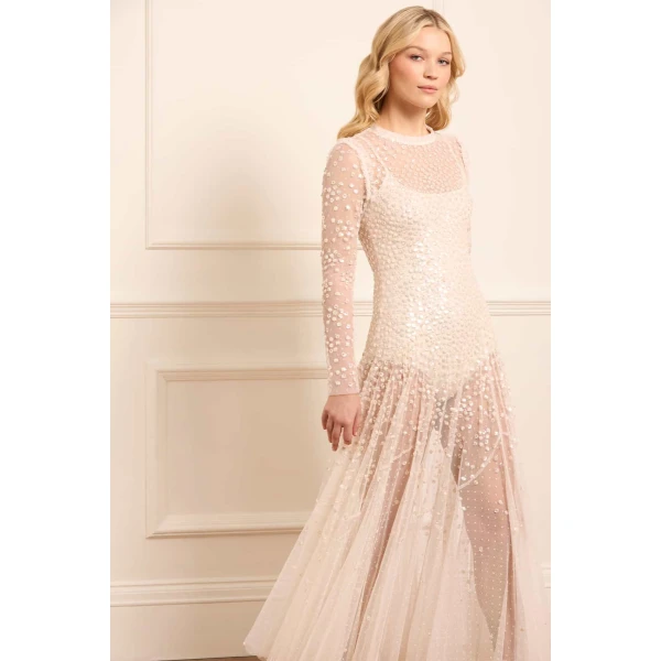 Needle and Thread cocktail dress - sequin embellished | Shop luxury evening wear at Luxury Shoes 