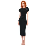 Norma Kamali Cap Sleeve Peplum Dress | Ready to Wear Collection Luxury Shoes Elevate your elegance in this Norma Kamali from the resort wear edit