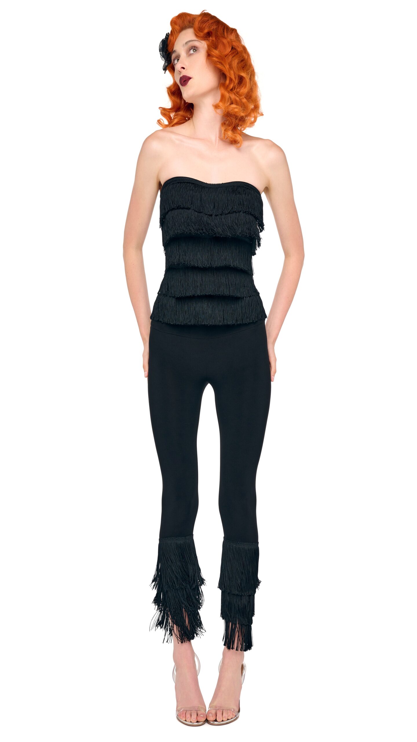 Norma Kamali Fringe Sweetheart Top | Ready to Wear Collection Luxury Shoes Elevate your elegance in this Norma Kamali from the resort wear edit