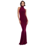 Norma Kamali Halter Turtle Fishtail Gown | Ready to Wear Collection Luxury Shoes Elevate your elegance in this Norma Kamali from the resort wear edit