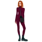 Norma Kamali Long Sleeve Slim Fit Turtle Catsuit W/ Footie | Ready to Wear Collection Luxury Shoes Elevate your elegance in this Norma Kamali from the resort wear edit